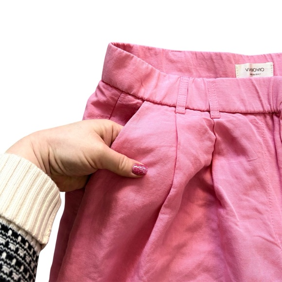 Via Bovio Wide Leg Linen Blend Pink Pants High Rise Vacation Travel Italy Sz XL - Picture 5 of 15